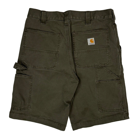 Carhartt Carpenter Shorts - 33W 10L Green Cotton