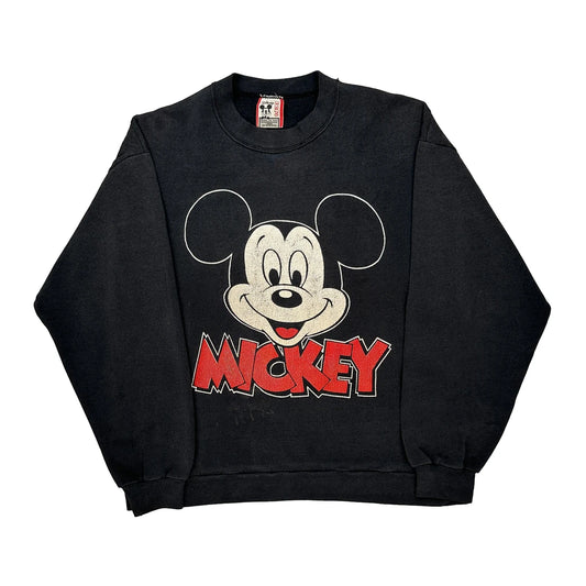 Made In USA Disney Cartoon Sweatshirt - Large Black Cotton