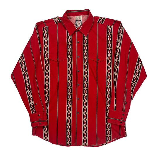 Unbranded Striped Patterned Shirt - XL Red Cotton