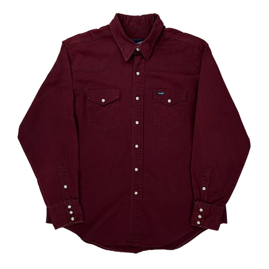 Wrangler Shirt - 2XL Burgundy Cotton