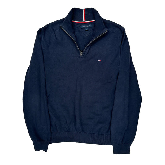 Tommy Hilfiger 1/4 Zip - Large Navy Cotton