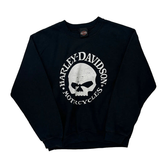Harley Davidson Graphic Sweatshirt - Large Black Cotton