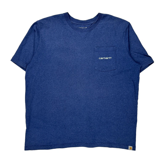 Carhartt Graphic T-Shirt - 2XL Blue Cotton