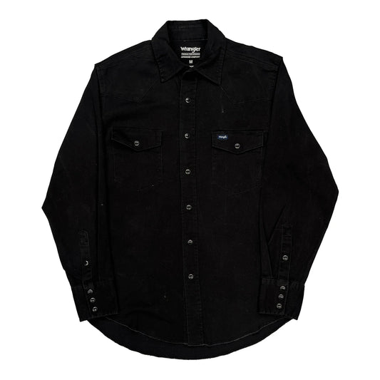 Wrangler Shirt - Medium Black Cotton