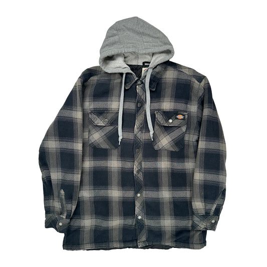 Dickies Checked Jacket - Large Black Cotton