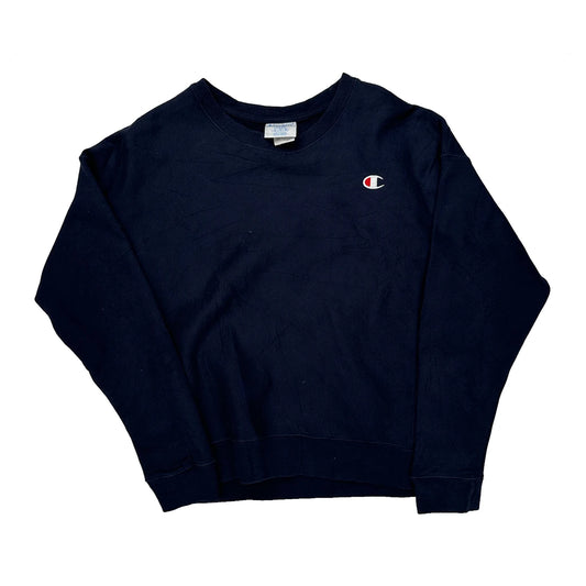 Reverse Weave Champion Sweatshirt - Large Navy Cotton