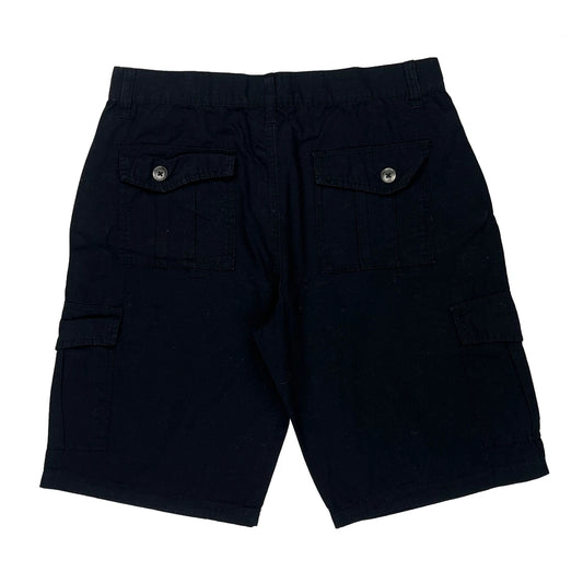Southpole Hip Hop Cargo Shorts - 36W 10L Black Cotton
