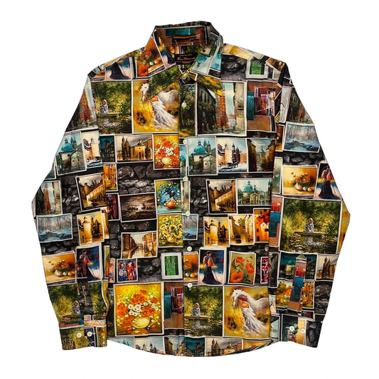 Ben Sherman Graphic Patterned Shirt - Large Multicoloured Cotton