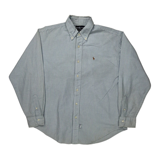 Ralph Lauren Striped Shirt - Large Blue Cotton