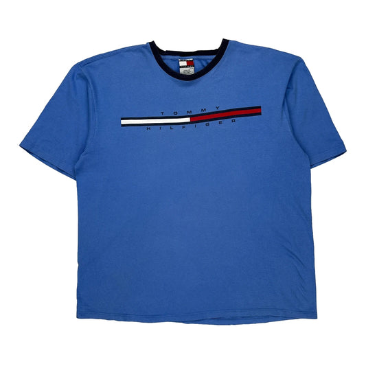 Tommy Hilfiger Spellout T-Shirt - 2XL Blue Cotton