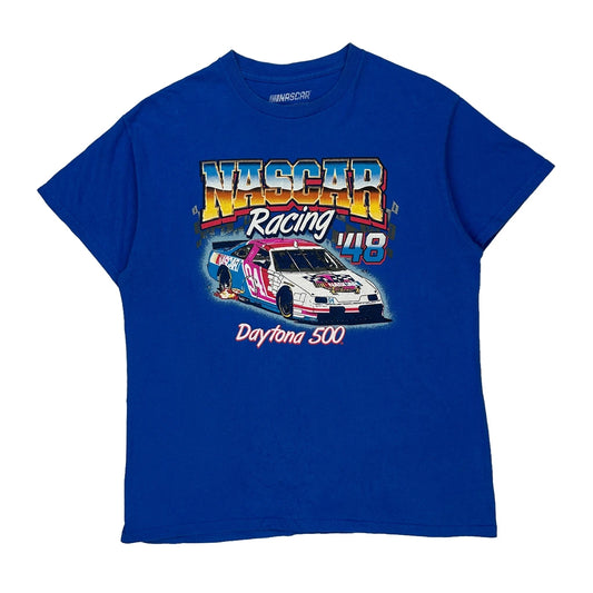Daytona 500 Nascar Nascar T-Shirt - Medium Blue Cotton