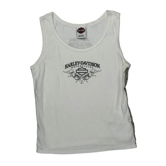 Myers-Duren Of Tulsa, Ok Harley Davidson Studded Vest - Large White Cotton