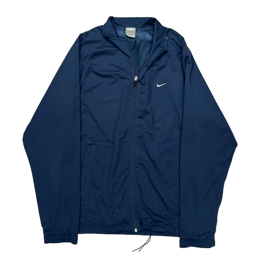 Nike Track Jacket - Large Navy Polyester