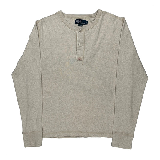 Polo By Ralph Lauren Long Sleeve T-Shirt - Large Beige Cotton