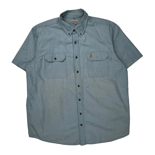 Carhartt Short Sleeve Shirt - 2XL Blue Cotton