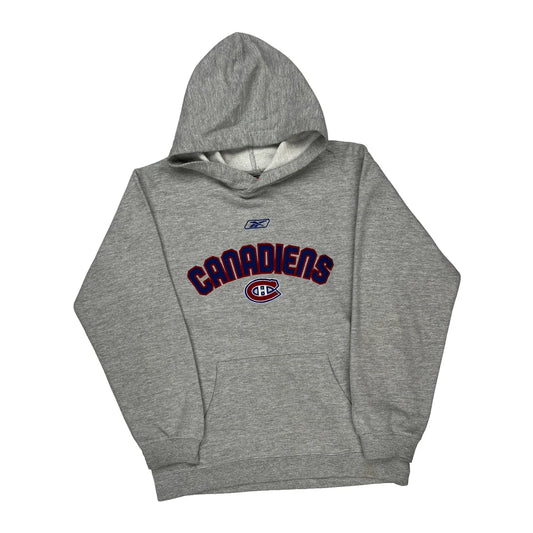 Canadiens Reebok Hoodie - Medium Grey Cotton Blend