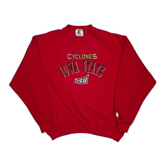 Iowa State Cyclones Logo Athletics College Sweatshirt - Large Red Cotton
