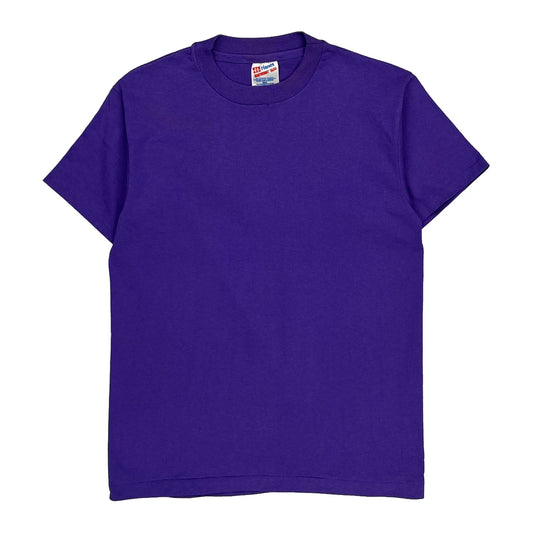 Blank Hanes Single Stitch T-Shirt - Small Purple Cotton Blend