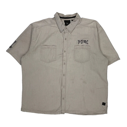 Harley Davidson Graphic Short Sleeve Shirt - 2XL Beige Cotton