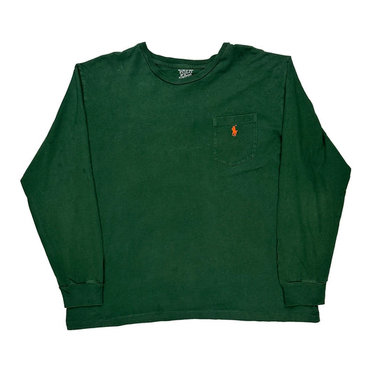 Polo By Ralph Lauren Long Sleeve T-Shirt - XL Green Cotton