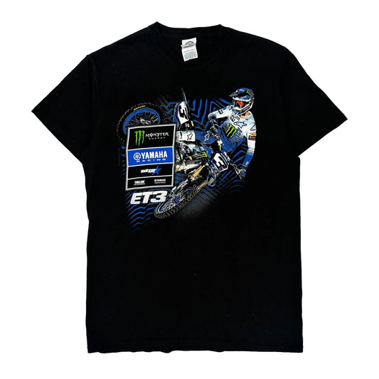 Monster Energy Yamaha Racing Delta Graphic T-Shirt - Medium Black Cotton