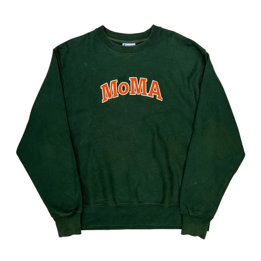 Reverse Weave Champion College Sweatshirt - Large Green Cotton