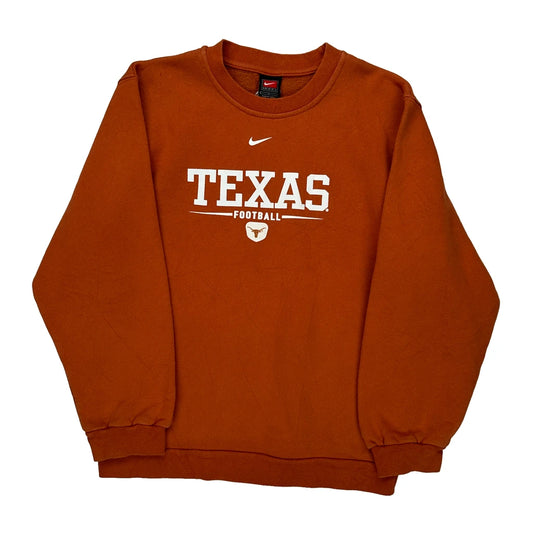 Texas Football Nike College Sweatshirt - Large Orange Cotton