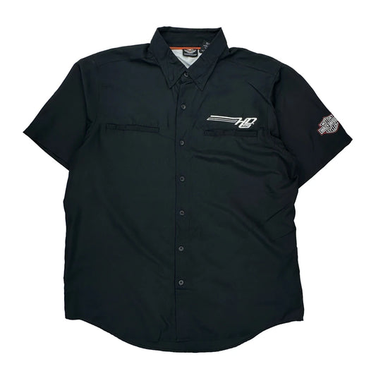 Harley Davidson Short Sleeve Shirt - XL Black Polyester