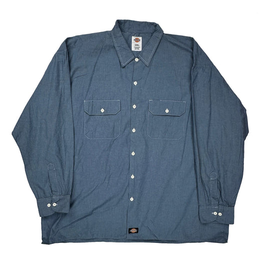 Dickies Shirt - 2XL Blue Cotton Blend