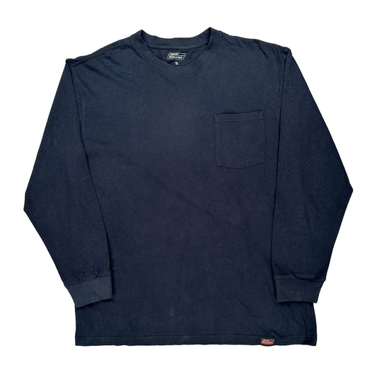 Dickies Long Sleeve T-Shirt - XL Navy Cotton