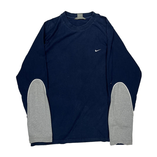 Nike Long Sleeve T-Shirt - XL Navy Cotton