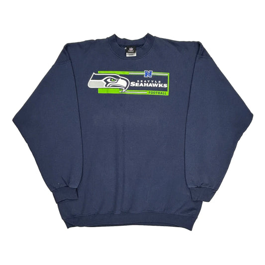 Seattle Seahawks Nfl Sweatshirt - 2XL Navy Cotton