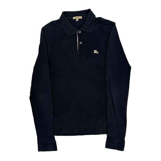 Burberry Polo Shirt - Medium Navy Cotton