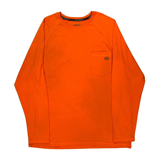 Dickies Long Sleeve T-Shirt - XL Orange Cotton