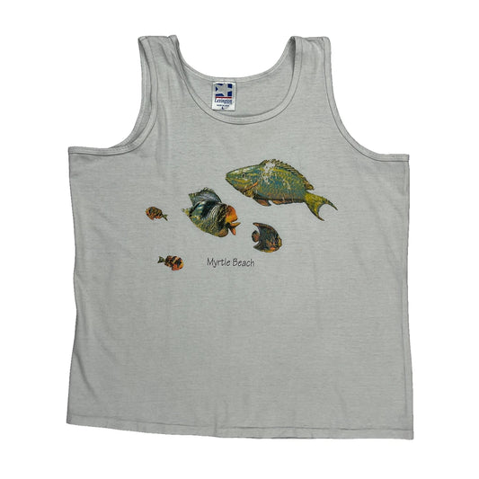 Myrtle Beach Lexington Single Stitch Vest - Large Grey Cotton