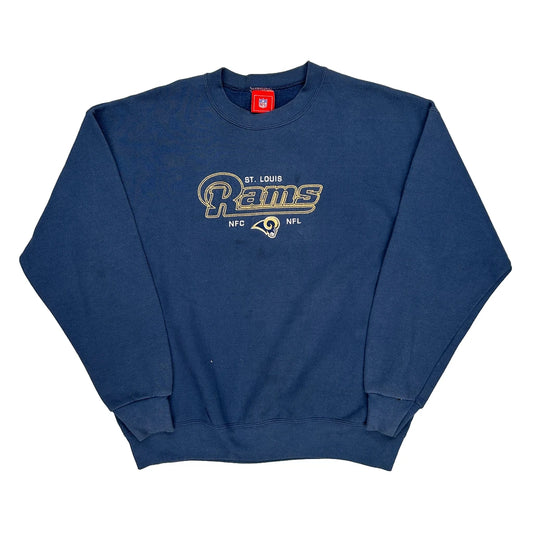 St. Louis Rams Nfl Sweatshirt - Large Blue Cotton