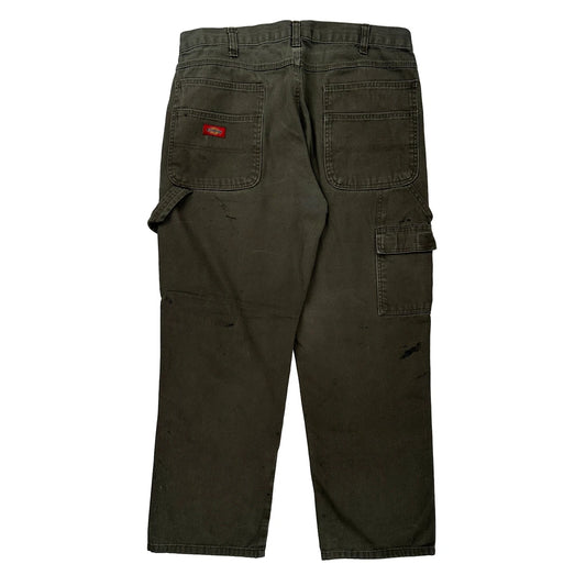 Dickies Carpenter Trousers - 34W 30L Brown Cotton