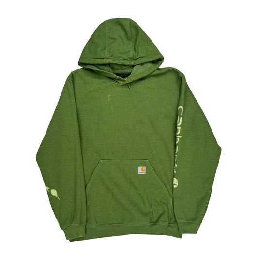 Carhartt Spellout Hoodie - Medium Green Cotton