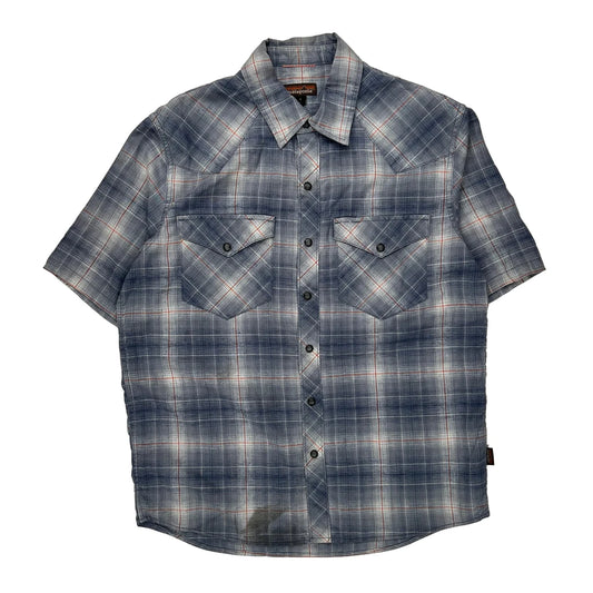 Patagonia Checked Short Sleeve Shirt - Small Grey Cotton