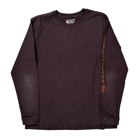 Carhartt Long Sleeve T-Shirt - Large Brown Cotton