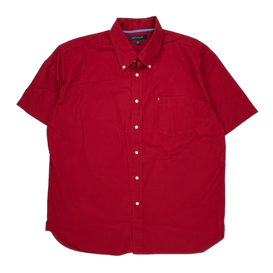 Tommy Hilfiger Short Sleeve Shirt - XL Red Cotton