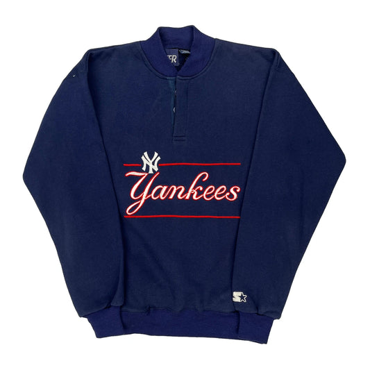 Yankees Starter Mlb Sweatshirt - Small Navy Cotton Blend