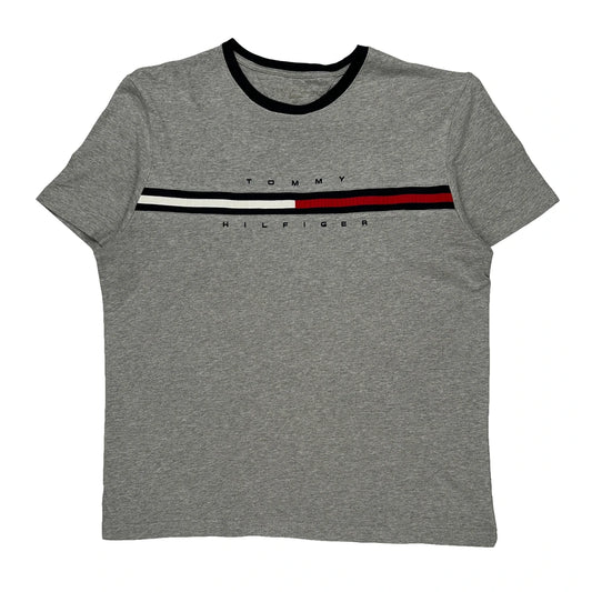 Tommy Hilfiger Striped T-Shirt - Medium Grey Cotton