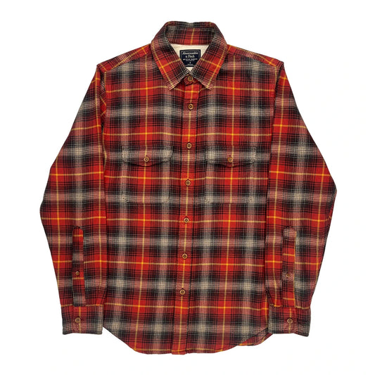 Abercrombie & Fitch Checked Flannel Shirt - Small Yellow Cotton