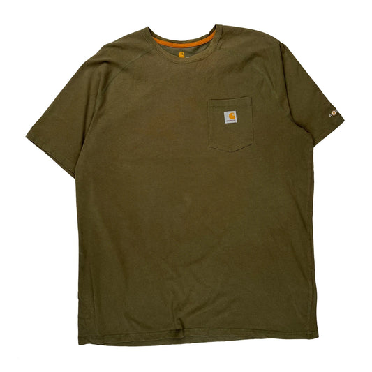 Carhartt Tall T-Shirt - 2XL Green Cotton