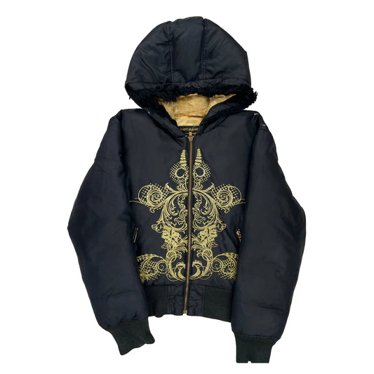 Rocawear Hip Hop Bomber Jacket - Large Gold Polyester