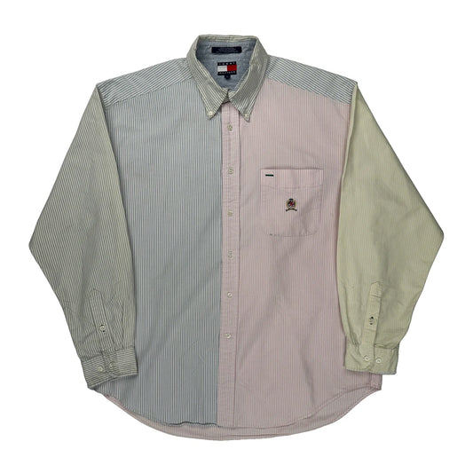 Tommy Hilfiger Striped Shirt - Large Multicoloured Cotton