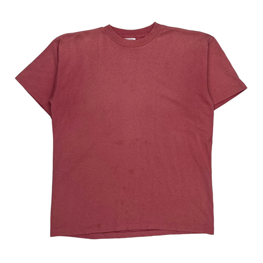 Blank Fashion Gear Single Stitch T-Shirt - Large Red Cotton