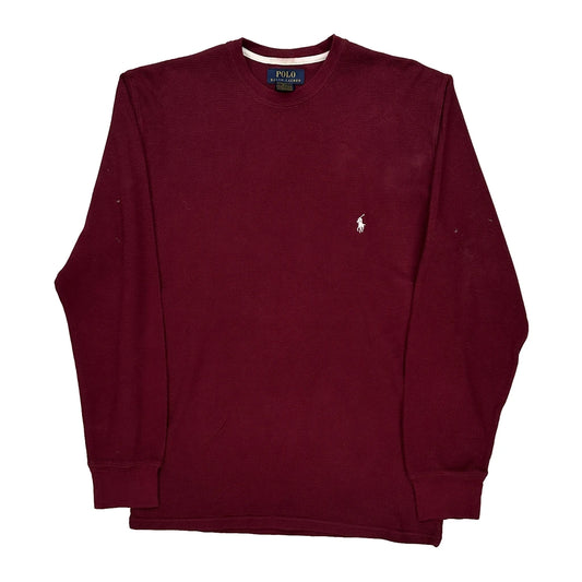 Polo By Ralph Lauren Long Sleeve T-Shirt - Medium Burgundy Cotton