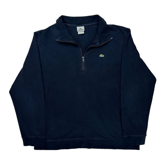 Lacoste 1/4 Zip - 2XL Navy Cotton